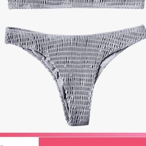 Zaful grey smocked bikini bottom